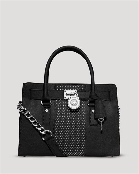 michael michael kors microstud hamilton center stripe ew satchel|MICHAEL Michael Kors Hamilton Center Stripe East West Satchel.